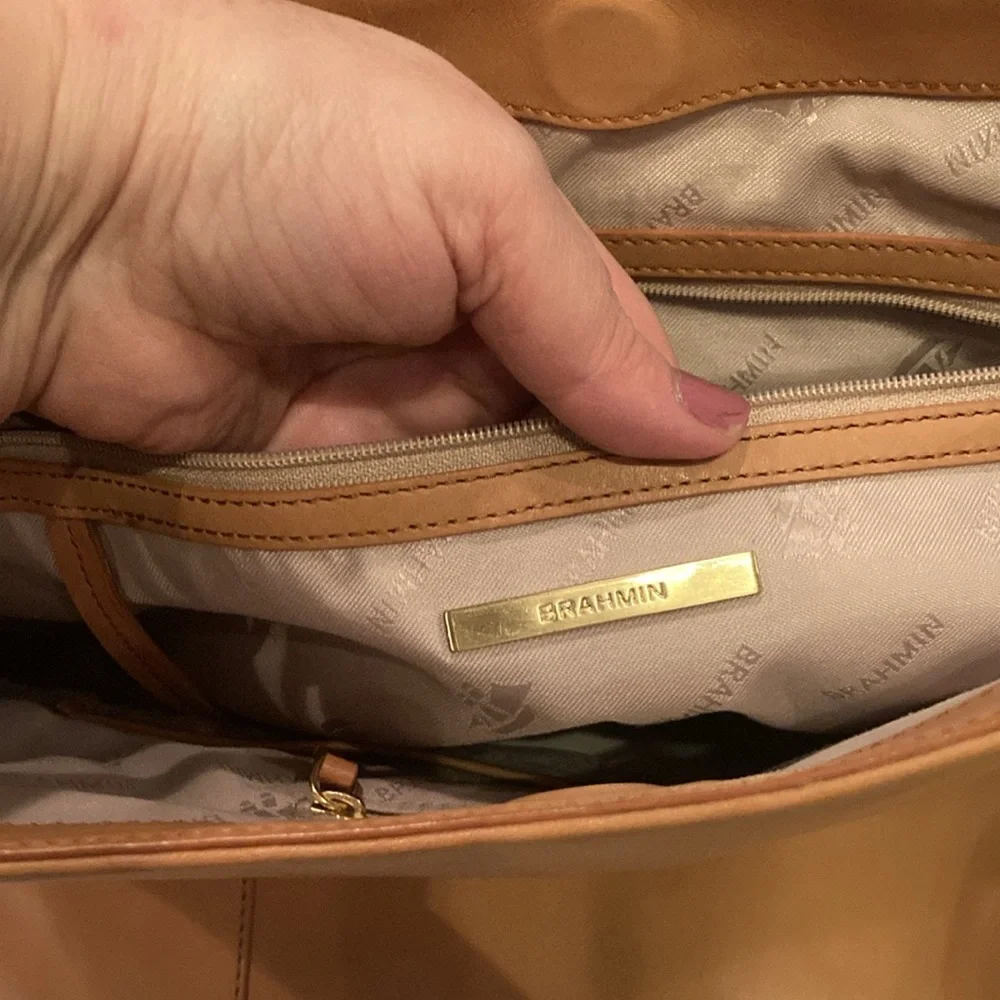 Like New Brahmin Brayden Tote in Charleston Tan (ABBA) - Picture 10 of 15